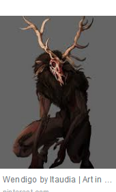 Scary skinwalker horror wendigo 